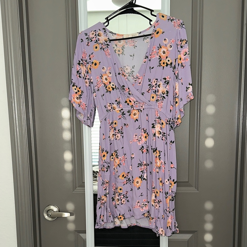 Floral Purple Midi Dress
